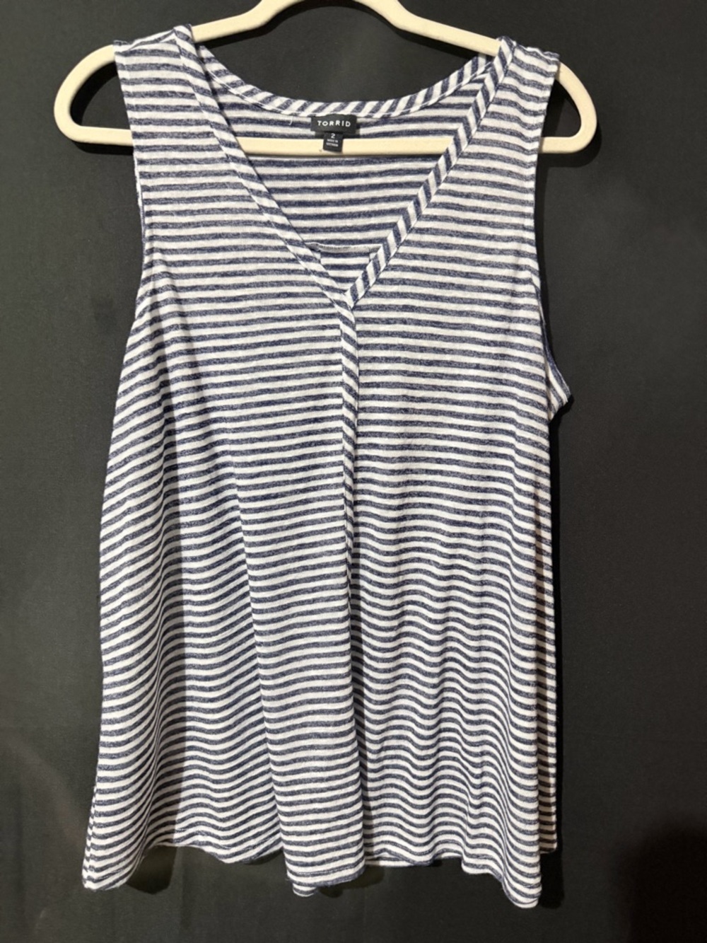 torrid Navy & White Striped V-Neck Tank